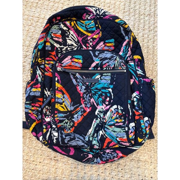 NWOT Vera Bradley Signature Cotton Campus backpack Butterfly Flutter, $145 - Picture 4 of 10